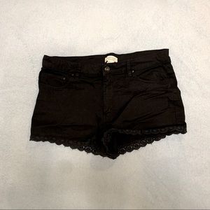 Black Lace Trimmed shorts